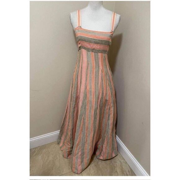 New Anthropologie x Maeve Square-Neck Tie-Back A-Line Midi Dress Size 12 - Picture 6 of 9